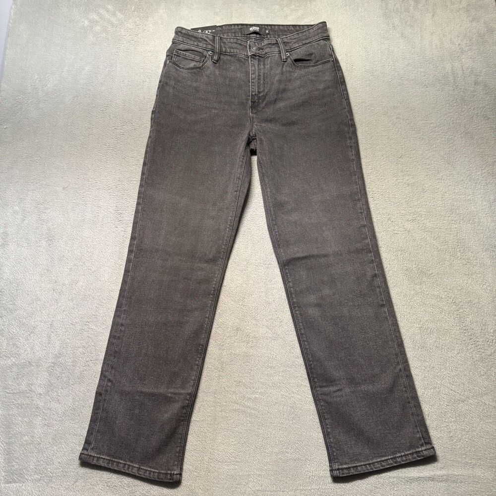 HUDSON Los Angeles Womens 8/29 Mid Rise Straight Jeans Gray Stretch Denim NWT